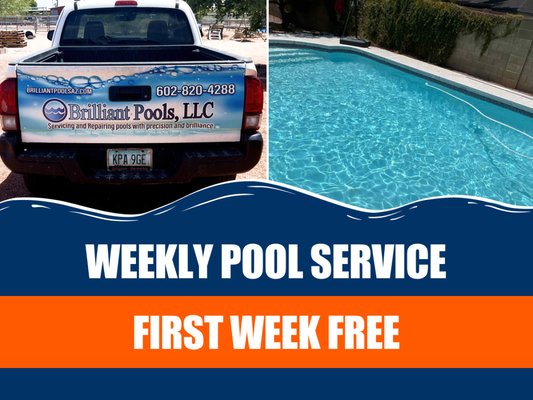 Pool Service Done Right! - As a trusted family-owned business, Brilliant Pools takes pride in delivering exceptional pool care. With over 1,000 pools serviced weekly and countless repairs and installations completed, we bring expertise and reliability to every job.
Give us the opportunity to exceed your expectations—we guarantee your satisfaction.
For more details, visit our website: brilliantpoolsaz.com
Questions? Ready to start service? Give us a call! (623) 343-0035 Pool Service Done Right! - As a trusted family-owned business, Brilliant Pools takes pride in delivering exceptional pool care. With over 1,000 pools serviced weekly and countless repairs and installations completed, we bring expertise and reliability to every job.
Give us the opportunity to exceed your expectations—we guarantee your satisfaction.
For more details, visit our website: brilliantpoolsaz.com
Questions? Ready to start service? Give us a call! (623) 343-0035
