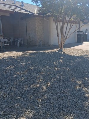 Rock job low Maintenance, no water system - Landscaping remodel removed sod and installed Rocks Rock job low Maintenance, no water system - Landscaping remodel removed sod and installed Rocks