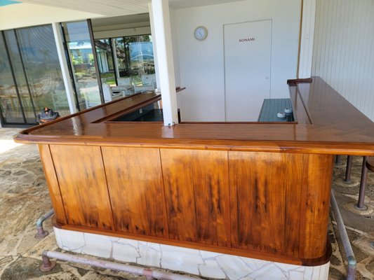 Bar Restoration - Using Koa Wood. Our Team Helped this customer to restore her bar to new condition. Bar Restoration - Using Koa Wood. Our Team Helped this customer to restore her bar to new condition.