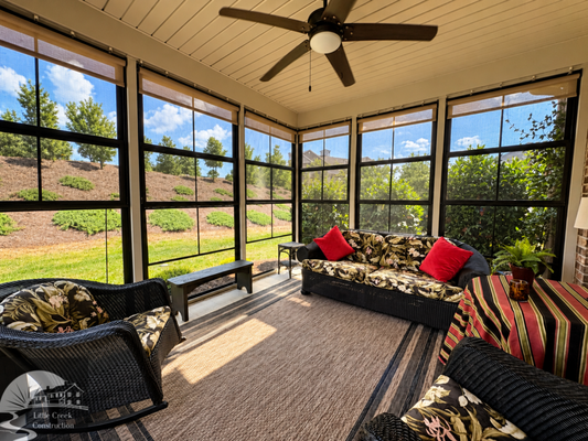 Winston Salem EZ Screen Porch Windows - An Existing Porch, Now Ready for More of the Year!
For this Winston-Salem, NC project, we took our client's existing screened porch and upgraded it with EZ-Screen Porch Windows—keeping the porch they already loved while making the space more comfortable and versatile throughout the changing seasons.
The new 3 1/2 season windows provide protection from wind and rain when closed, while still giving the homeowners the option to enjoy that screened-porch feel when the weather is right. And with the large window openings, they can keep the natural light and backyard views that make this space so inviting.
Sometimes you don’t need a brand-new porch—you just need to get more use out of the one you already have!
Winston-Salem, NC
Little Creek Construction LLC
littlecreekconstruction.com
336-223-4434
Decks • Porches • Patios • Additions
#amazingezscreen #WinstonSalemNC #porchgoals #littlecreekconstruction #ezscreening Winston Salem EZ Screen Porch Windows - An Existing Porch, Now Ready for More of the Year!
For this Winston-Salem, NC project, we took our client's existing screened porch and upgraded it with EZ-Screen Porch Windows—keeping the porch they already loved while making the space more comfortable and versatile throughout the changing seasons.
The new 3 1/2 season windows provide protection from wind and rain when closed, while still giving the homeowners the option to enjoy that screened-porch feel when the weather is right. And with the large window openings, they can keep the natural light and backyard views that make this space so inviting.
Sometimes you don’t need a brand-new porch—you just need to get more use out of the one you already have!
Winston-Salem, NC
Little Creek Construction LLC
littlecreekconstruction.com
336-223-4434
Decks • Porches • Patios • Additions
#amazingezscreen #WinstonSalemNC #porchgoals #littlecreekconstruction #ezscreening