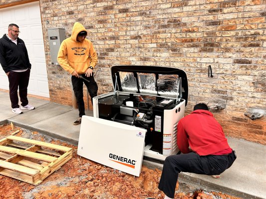 Whole Home Backup Generator Installation - This installation was done in Choctaw for a customer that lives on some acreage. He wanted to make sure his home had power during severe weather events that might knock out the local power grid.