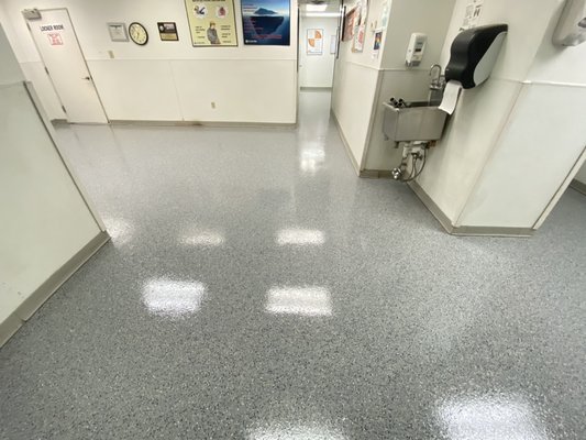 Baystate mill - We were contracted to remove this VCT tile and install a epoxy flooring system for their break room/conference and locker room. Baystate mill - We were contracted to remove this VCT tile and install a epoxy flooring system for their break room/conference and locker room.