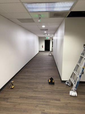 Pulling CAT6 for internet commercials or residental - This project was pulled wire to the points where customers wanted. Pulled in celling and walls to there drop points. Clean work and school up and running
