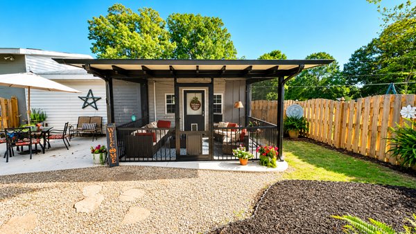 Renaissance Contempo & Dolce screen room addition — Gibsonville, NC - This backyard got a full transformation with a Renaissance Contempo and Dolce screen room, giving this homeowner a beautiful, functional outdoor living space they can enjoy year-round. From the covered entry to the screened porch area, every detail came together perfectly.