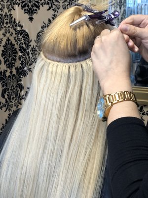 100% human hair extensions 
Flat tracks wefts - Come on in now give us a call we have a great special going on this month￼