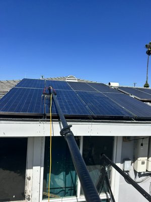 Solar Panel Cleaning - Just cleaning some solar panels in Ventura County. Helping out customers get the most production possible from their solar panels. Regular cleaning helps.
