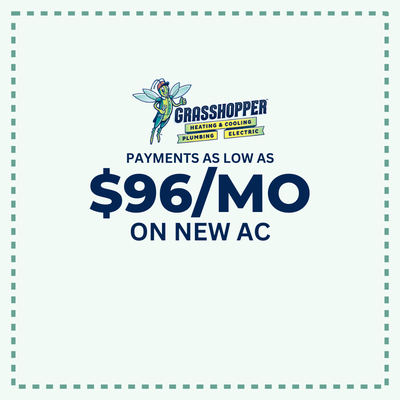 Payments As Low As $96/mo On New AC - Disclaimer: with approved financing. Dependent on the qualifying system. Can not be combined with any other offers. Payments As Low As $96/mo On New AC - Disclaimer: with approved financing. Dependent on the qualifying system. Can not be combined with any other offers.