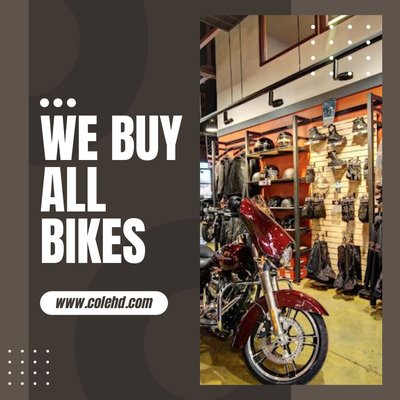 Sell or trade in your bike! - When you visit us you will see that our mission is to provide you with superior products and service. To build quality relationships with you and others is what we strive for, whether it be out on the road or in the store.
Cole Harley-Davidson® is a family-owned dealership that fosters an environment which makes it easy for you to do business, so when you have to choose a dealership, you choose us. Our friendly and responsive staff will take the time to greet you and get to know you, because when you purchase a product backed by the Harley-Davidson® name, you deserve our full attention.
We aren't the biggest dealership, but you will also see that we are here for you. Someone once said, "bigger is not better, better is better". But at Cole Harley-Davidson®, you will enjoy a better staff, a better atmosphere, a better place, and better parking. Sell or trade in your bike! - When you visit us you will see that our mission is to provide you with superior products and service. To build quality relationships with you and others is what we strive for, whether it be out on the road or in the store.
Cole Harley-Davidson® is a family-owned dealership that fosters an environment which makes it easy for you to do business, so when you have to choose a dealership, you choose us. Our friendly and responsive staff will take the time to greet you and get to know you, because when you purchase a product backed by the Harley-Davidson® name, you deserve our full attention.
We aren't the biggest dealership, but you will also see that we are here for you. Someone once said, "bigger is not better, better is better". But at Cole Harley-Davidson®, you will enjoy a better staff, a better atmosphere, a better place, and better parking.