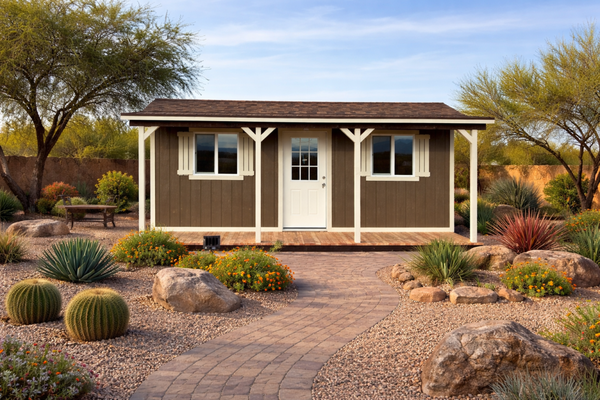 Sheds with Porches and Decks By Shed World In Southern California - At Shed World, we build beautiful custom porch sheds that combine practical storage with added style and curb appeal. A porch shed is the perfect option for homeowners looking for more than just a basic storage building, offering a welcoming front porch design that adds character and versatility.
Our porch sheds can be used for storage, backyard offices, she sheds, man caves, garden rooms, workshops, or relaxing outdoor retreat spaces. The covered porch creates extra usable space for seating, décor, plants, or simply enjoying your backyard.
Every porch shed is built on-site or delivered fully assembled and fully customizable with options like windows, double doors, house doors, sliding glass doors and custom sizes to fit your exact needs.
Factory direct and built throughout Southern California, our porch sheds are designed to be durable, functional, and attractive—creating a backyard building you’ll enjoy for years to come.
Remember all of our buildings are sold, built and warrantied by our in house team from our brick and mortar location right here in Southern California. Sheds with Porches and Decks By Shed World In Southern California - At Shed World, we build beautiful custom porch sheds that combine practical storage with added style and curb appeal. A porch shed is the perfect option for homeowners looking for more than just a basic storage building, offering a welcoming front porch design that adds character and versatility.
Our porch sheds can be used for storage, backyard offices, she sheds, man caves, garden rooms, workshops, or relaxing outdoor retreat spaces. The covered porch creates extra usable space for seating, décor, plants, or simply enjoying your backyard.
Every porch shed is built on-site or delivered fully assembled and fully customizable with options like windows, double doors, house doors, sliding glass doors and custom sizes to fit your exact needs.
Factory direct and built throughout Southern California, our porch sheds are designed to be durable, functional, and attractive—creating a backyard building you’ll enjoy for years to come.
Remember all of our buildings are sold, built and warrantied by our in house team from our brick and mortar location right here in Southern California.