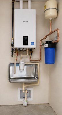 Another Navien NPE-240A Tankless Water Heater Installed! - We just completed another Navien NPE-240A installation, giving our customer endless hot water, improved energy efficiency, and a system built to last.
If your water heater is struggling to keep up, leaking, or over 10 years old, it may be time to upgrade to a tankless system. The Navien 240A also features a built-in recirculation pump to help reduce wait times for hot water when paired with the right plumbing configuration. Another Navien NPE-240A Tankless Water Heater Installed! - We just completed another Navien NPE-240A installation, giving our customer endless hot water, improved energy efficiency, and a system built to last.
If your water heater is struggling to keep up, leaking, or over 10 years old, it may be time to upgrade to a tankless system. The Navien 240A also features a built-in recirculation pump to help reduce wait times for hot water when paired with the right plumbing configuration.