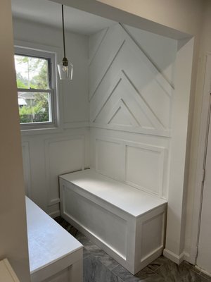 2023 Kitchen Nook and Storage Upgrade - This storage and seating upgrade turned a makeshift storage space into a usable dining area with hidden storage 2023 Kitchen Nook and Storage Upgrade - This storage and seating upgrade turned a makeshift storage space into a usable dining area with hidden storage