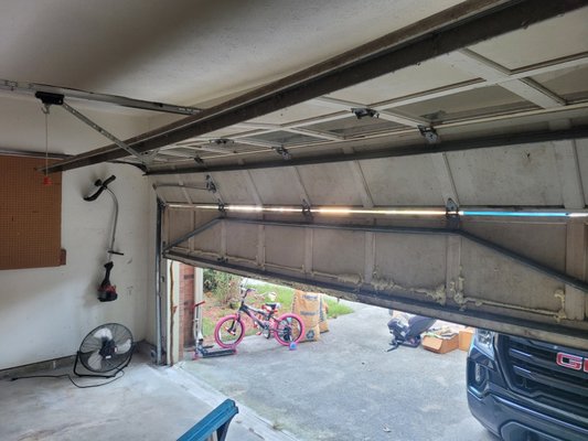 New 16x7 hollow back - We were able to install this 16x7 new door with the opener for $2,200.00. We provided a 10 year warranty and hauled off the old door. New 16x7 hollow back - We were able to install this 16x7 new door with the opener for $2,200.00. We provided a 10 year warranty and hauled off the old door.