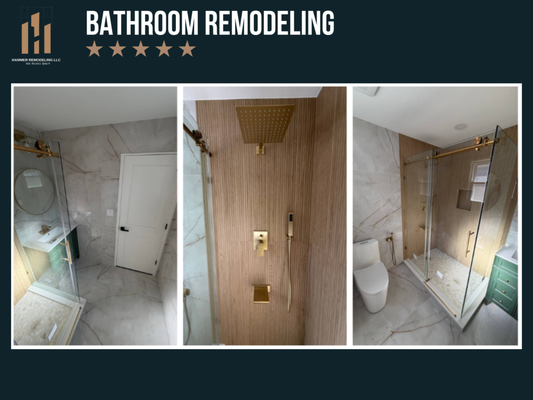 Bathroom remodeling Project 2 - This project was a full luxury bathroom remodel completed from the ground up. The space was completely stripped down and rebuilt with a strong focus on modern design, high-end materials, and refined details that elevate both comfort and aesthetics.

The goal was to create a bathroom that feels clean, elegant, and spa-like while maintaining long-term durability and everyday functionality. Every element was carefully selected to deliver a premium look without sacrificing practicality.

Scope of Work:

Full demolition and rebuild of the bathroom
Custom walk-in shower installation
Full-height tile walls with decorative textured accent panels
Frameless glass shower enclosure
Rain shower system and premium gold-finish fixtures
Custom shower niche and linear drain
New flooring installation
Modern vanity, sink, and mirror installation
Electrical and lighting upgrades
Final trim, detailing, and finish work

This remodel features a seamless walk-in shower with a frameless glass enclosure, creating an open and spacious feel. The combination of large-format marble-style tile and textured accent panels adds depth and contrast, while the brushed gold fixtures bring warmth and a high-end, contemporary touch. The rainfall shower system enhances the spa-like experience and elevates the overall design.

From waterproofing and tile layout to glass alignment and fixture installation, every step of this project was executed with precision and attention to detail. The result is a bathroom that not only looks stunning but is built to perform for years to come.

This project highlights our expertise in full-scope, high-end bathroom remodeling, where design, craftsmanship, and functionality come together in one complete transformation.

If you’re looking to turn your bathroom into a modern, luxury retreat with a team that manages everything from demolition to final installation, this is the level of quality we deliver.