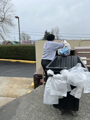 Helping with Garbage Removal - Working as a good team player Helping with Garbage Removal - Working as a good team player