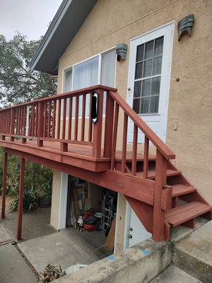 New Wrap around deck - This deck was amazing build. Completely wrapped around the exterior if this house. Complete with an upper level, a lower level and a spiral staircase. New Wrap around deck - This deck was amazing build. Completely wrapped around the exterior if this house. Complete with an upper level, a lower level and a spiral staircase.