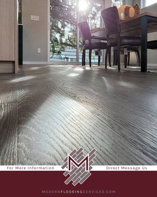 Engineered Hardwood Flooring Installation - We inspected the flooring and sanded down a few areas to make it level. The subfloor was prepped and sealed with a moisture barrier for protection. We installed Engineered Hardwood Flooring via nail down and glue assist method. Prefinished treads and risers were installed for the stairs. Engineered hardwood is a great choice for flooring because it provides better stability and resistance to fluctuations in temperature. It can withstand the heat and weather changes a lot better than solid hardwood while maintaining the beautiful look of wood.
Contact us today! And schedule a free in-home assessment and have us bring your vision for your flooring into reality! Engineered Hardwood Flooring Installation - We inspected the flooring and sanded down a few areas to make it level. The subfloor was prepped and sealed with a moisture barrier for protection. We installed Engineered Hardwood Flooring via nail down and glue assist method. Prefinished treads and risers were installed for the stairs. Engineered hardwood is a great choice for flooring because it provides better stability and resistance to fluctuations in temperature. It can withstand the heat and weather changes a lot better than solid hardwood while maintaining the beautiful look of wood.
Contact us today! And schedule a free in-home assessment and have us bring your vision for your flooring into reality!