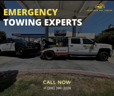 Towing and Roadside Services - Towing and Roadside Services. Vanguard Pro Towing is here to serve you day and night. Just give us a call. ￼