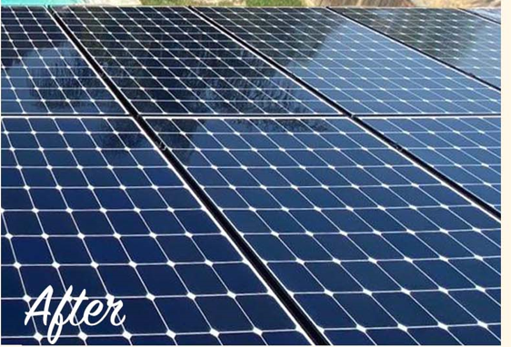 Solar Panel Cleaning - This customer had a beautiful home which made the dirty/dusty solar panels stick out like a sore thumb. We were able to provide the customer with a fantastic deal and get these solar panels looking like new again! Solar Panel Cleaning - This customer had a beautiful home which made the dirty/dusty solar panels stick out like a sore thumb. We were able to provide the customer with a fantastic deal and get these solar panels looking like new again!