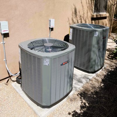 Trane XR16 Air Conditioner Installation - On this project we replaced two split air conditioners and two gas furnaces located in the attic. We used Trane XR16 single-stage air conditioners with Trane S8X1 single-stage 80% AFUE gas furnaces. We also installed Trane XL824 WiFi enabled thermostats. The equipment qualified for $400 in APS rebates. The equipment features a 10-year manufacturer warranty on the functional parts, compressor, and coils. It also has a 20-year manufacturer warranty on the gas furnace heat exchanger. An extended labor warranty was also included which covers labor costs for 10-years. Trane XR16 Air Conditioner Installation - On this project we replaced two split air conditioners and two gas furnaces located in the attic. We used Trane XR16 single-stage air conditioners with Trane S8X1 single-stage 80% AFUE gas furnaces. We also installed Trane XL824 WiFi enabled thermostats. The equipment qualified for $400 in APS rebates. The equipment features a 10-year manufacturer warranty on the functional parts, compressor, and coils. It also has a 20-year manufacturer warranty on the gas furnace heat exchanger. An extended labor warranty was also included which covers labor costs for 10-years.