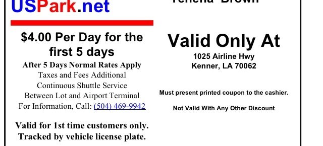 new orleans airport parking coupons